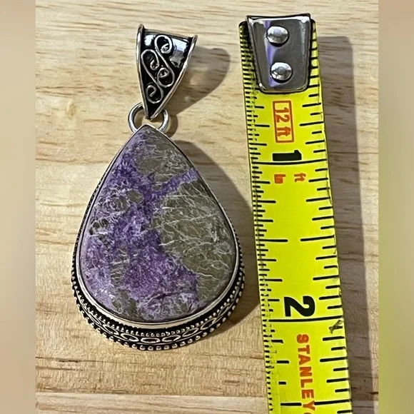 ATLANTISITE GEMSTONE 925 STAMPED SILVER PLATED PENDANT - Picture 5 of 5
